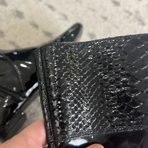 Coach FRESNA Patent Leather Knee-High Boot Black 7 riding croc embossed 7B - Picture 6 of 16